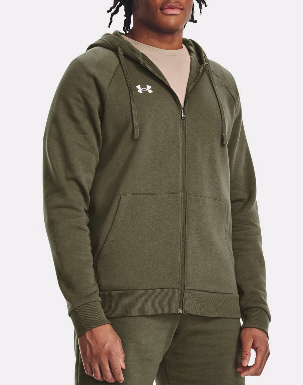 Under Armour Ua Rival Fleece Fz Hoodie Ανδρας Ρουχα Ζακετες Φουτερ Ζακετες Olive Βαμβακισυνθετικο 1379767 390