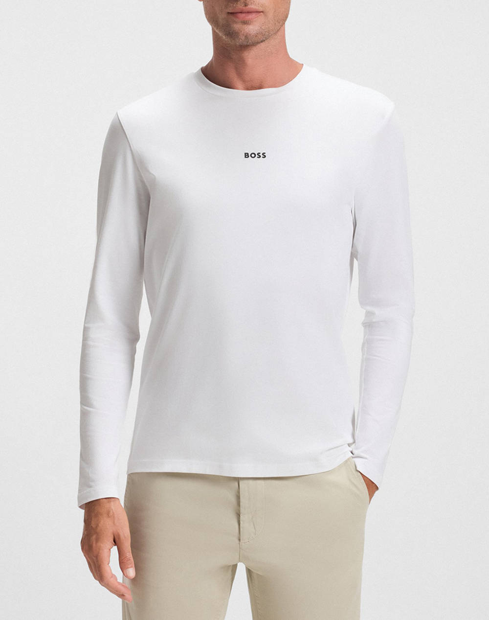 Boss Tchark 10242929 01 Men Clothes T Shirts & Sweatshirts T Shirts White Cotton,Elastic 50473286 100 Male T-Shirts