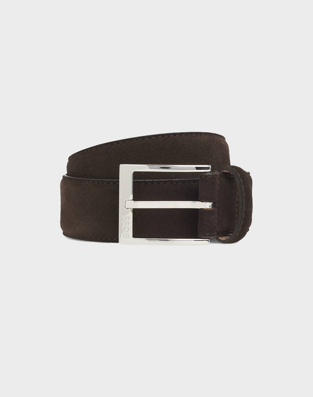Boss Elloy Sd St_Sz35 10204546 01 Men Accessories Belts Darkbrown Leather,Suede 50548344 201 Male Belts Brown