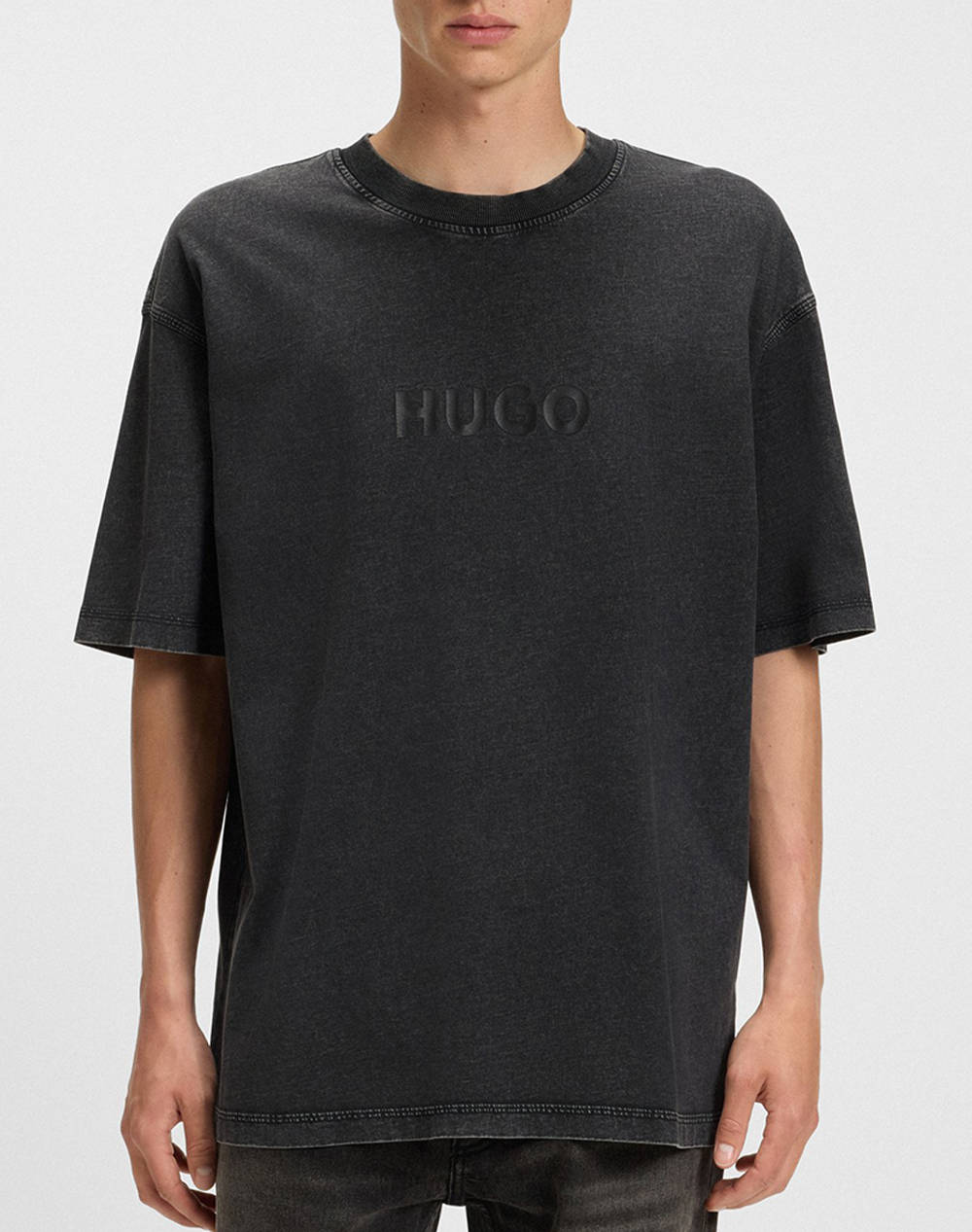 Hugo Nebute 10272987 01 Men Clothes T Shirts & Sweatshirts T Shirts Black Cotton 50542638 001 Male T-Shirts Black