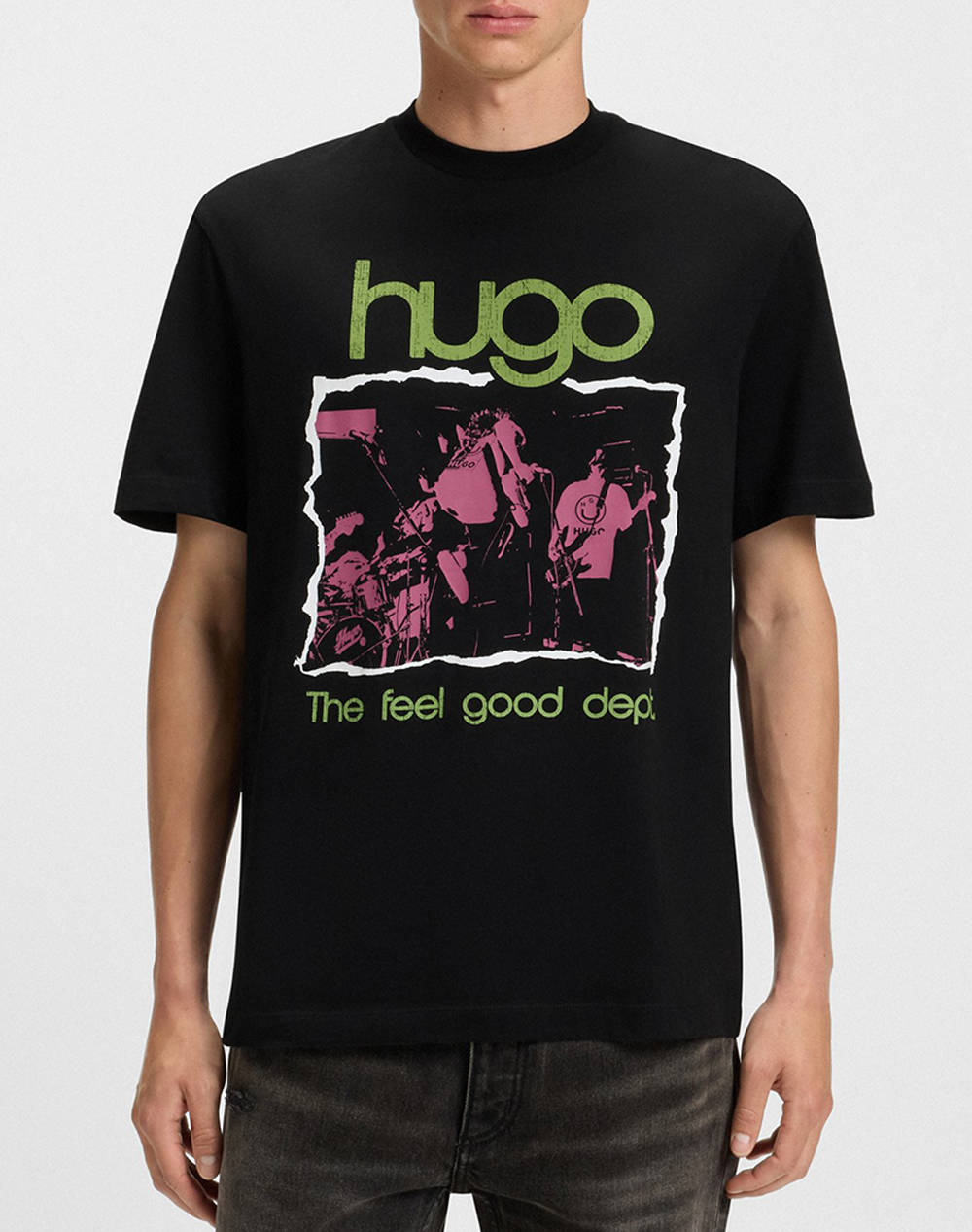 Hugo Nopix 10261710 01 Men Clothes T Shirts & Sweatshirts T Shirts Black Cotton 50543494 001 Male T-Shirts Black