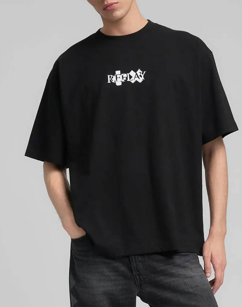 Replay Maco Men Clothes T Shirts & Sweatshirts T Shirts Black Cotton Mmg354.000.23454 098 Male T-Shirts Black