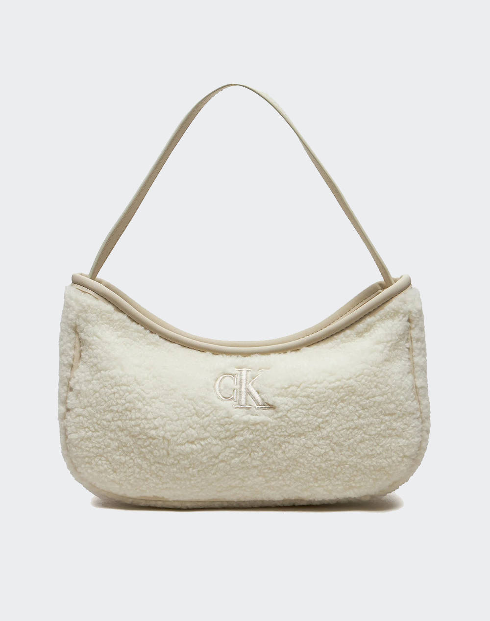 Calvin Klein Teddy Shoulderbag Women Accessories Bags Ivory Fabric Iu0Iu00634 Ybi Female Bags