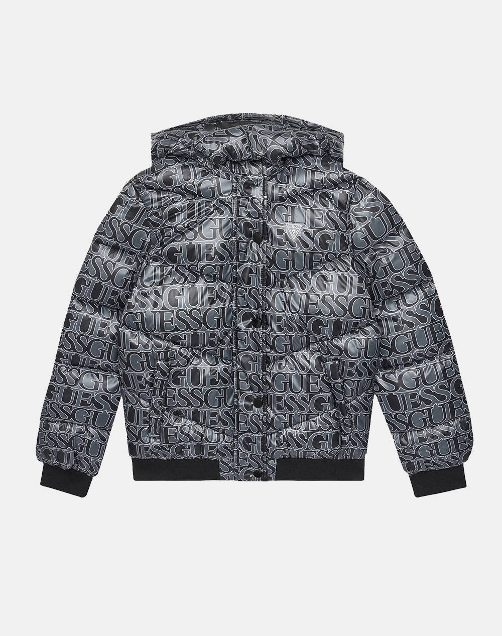 Guess Padded Hooded Ls Jacket Kids Girl Kids Girl Clothes Jackets Black Synthetic J5Yl02Wegy0 Pz95 Female Jackets Black