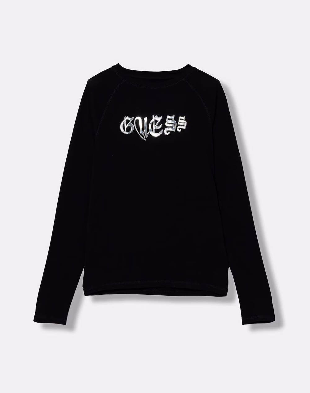 Guess Slim Ls T Shirt Kids Girl Kids Girl Clothes Shirts Black Cotton,Fabric J5Yi13K6Yw4 Jblk Female Shirts Black