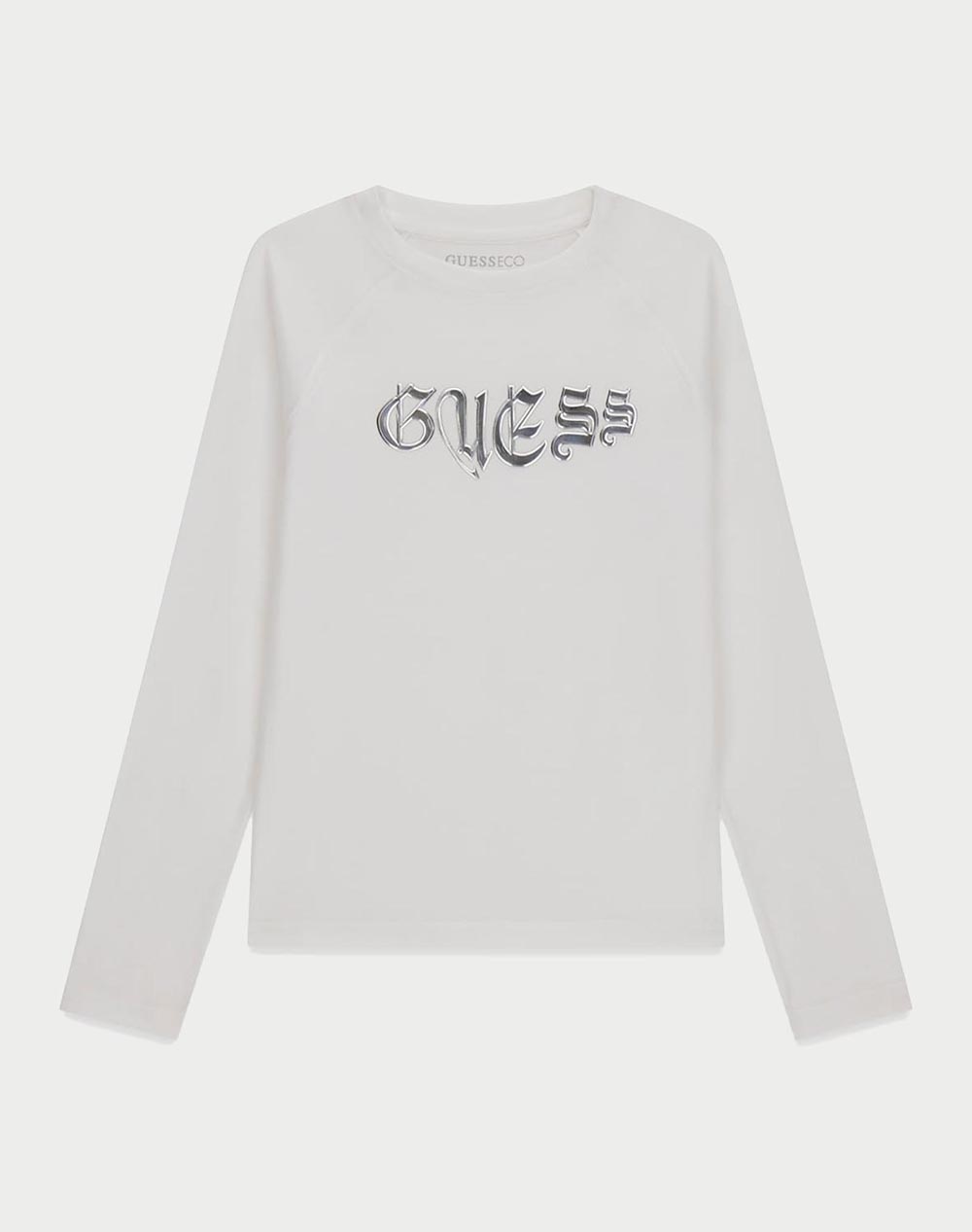 Guess Slim Ls T Shirt Kids Girl Kids Girl Clothes Shirts White Cotton,Fabric J5Yi13K6Yw4 G011 Female Shirts