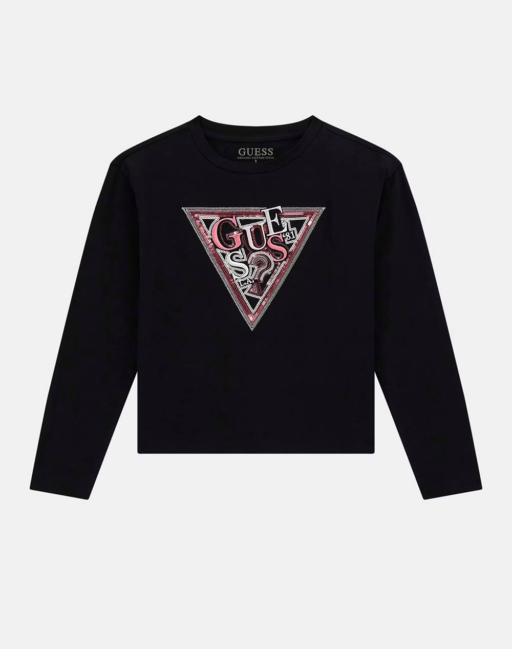 Guess Ls T Shirt Kids Girl Kids Girl Clothes Shirts Black Cotton,Elastic J5Yi15K6Yw4 Jblk Female Shirts Black