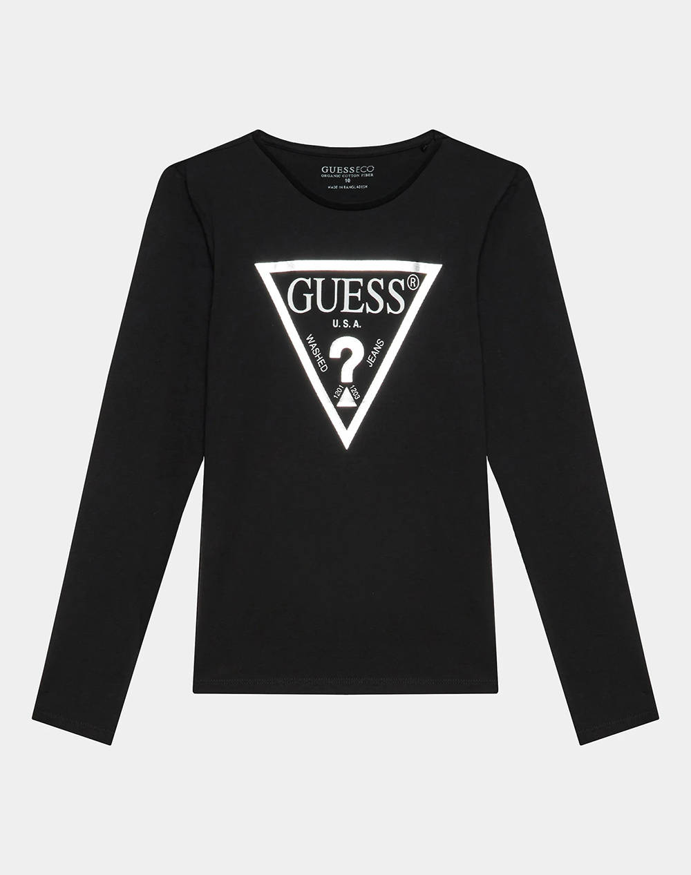 Guess Ls T Shirt_Core Bangladesh Kids Girl Kids Girl Clothes Shirts Black Cotton J84I36K8Hm0 Jblk Female Shirts Black