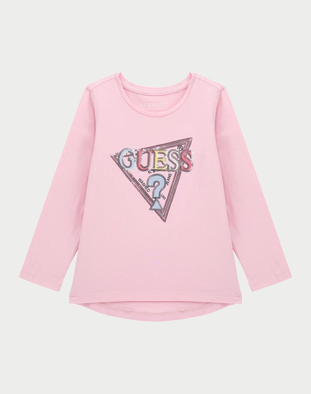 Guess High Low Ls T Shirt Girl Kids Girl Clothes Shirts Lightpink Cotton,Elastic K5Yi10K6Yw4 G65U Female Shirts