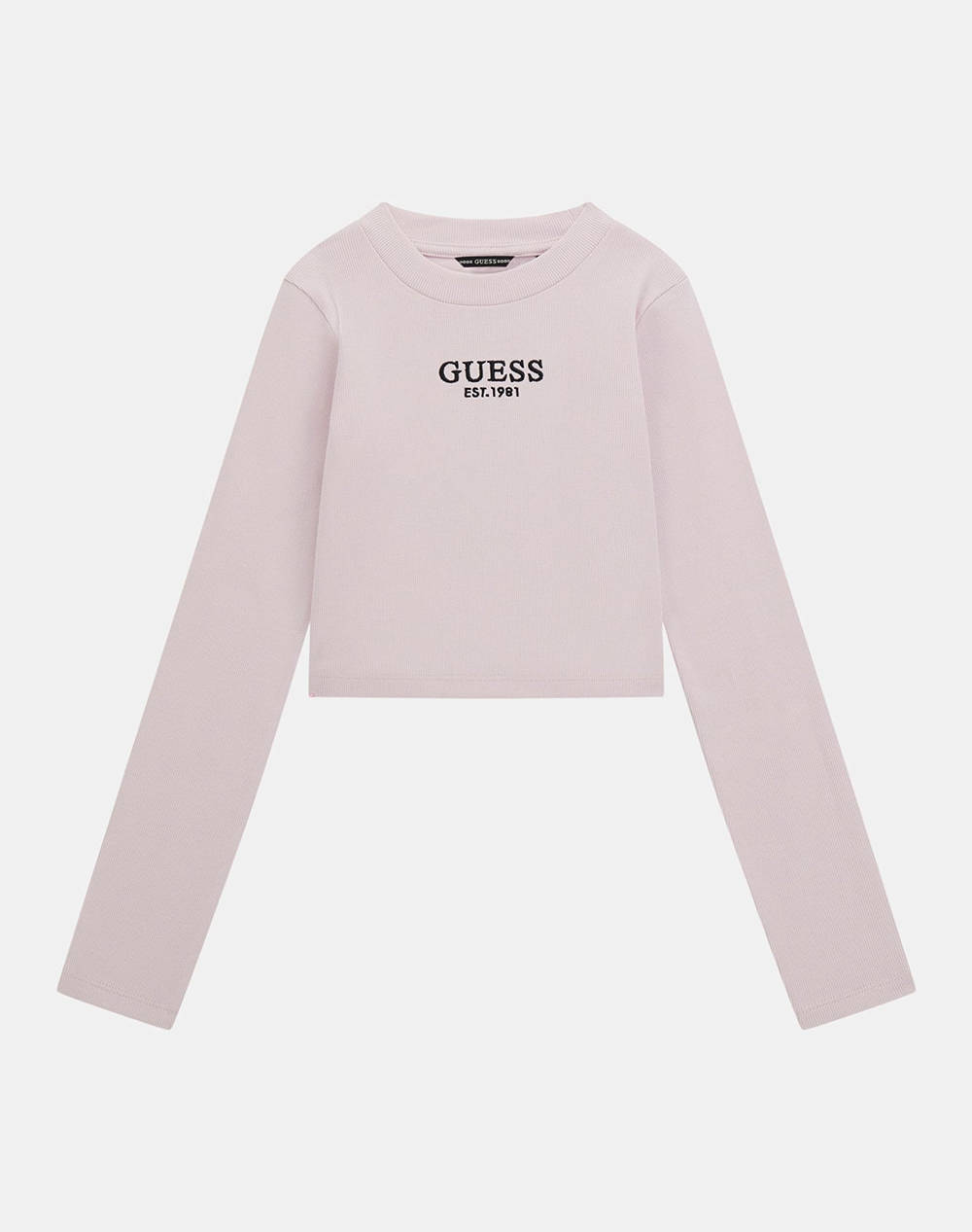 Guess Stretch Rib Ls T Shirt India Kids Girl Kids Girl Clothes Shirts Pink Cotton,Elastic J4Yi49Kbzp4 G6K9 Female Shirts