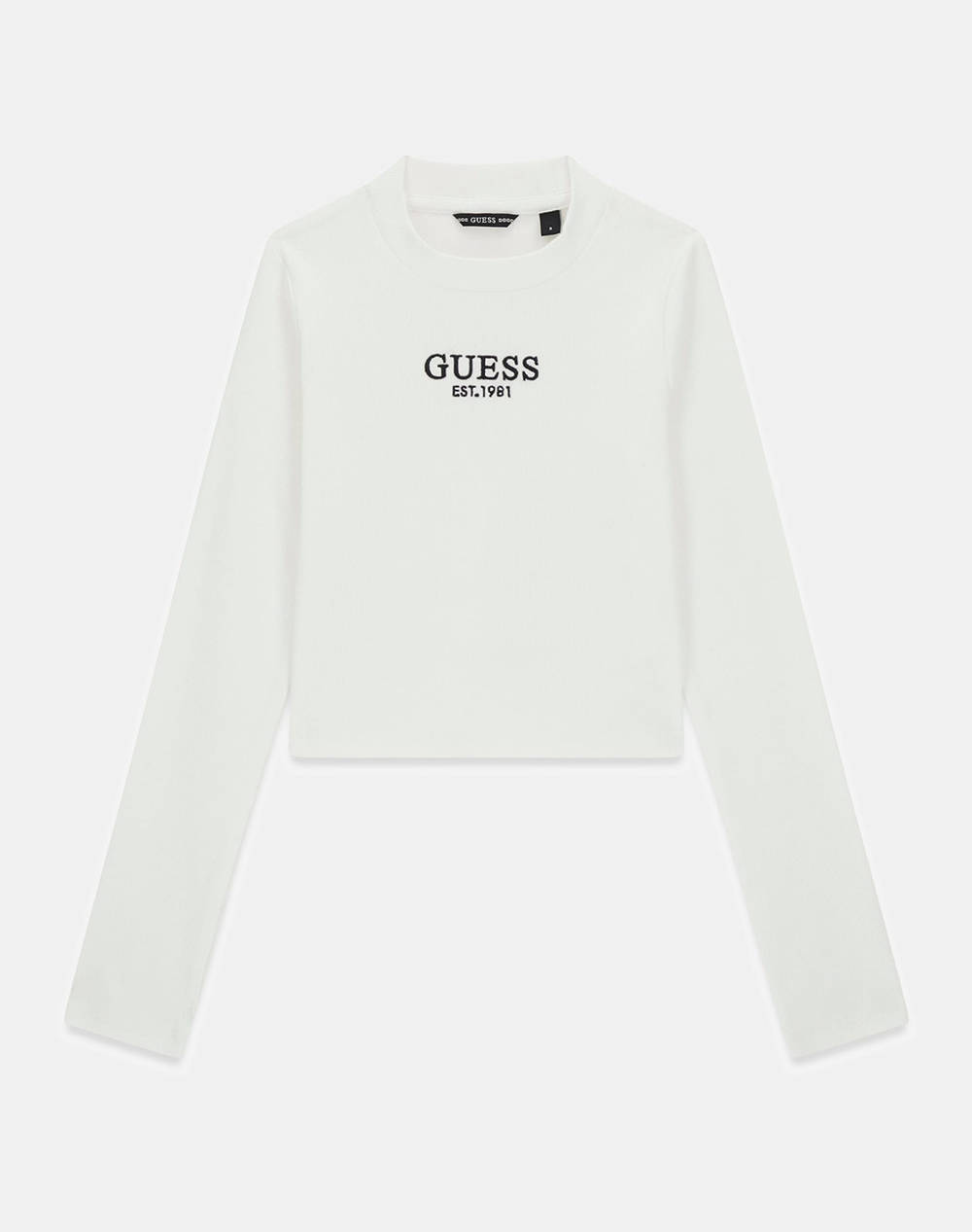 Guess Stretch Rib Ls T Shirt India Kids Girl Kids Girl Clothes Shirts White Cotton,Elastic J4Yi49Kbzp4 G011 Female Shirts