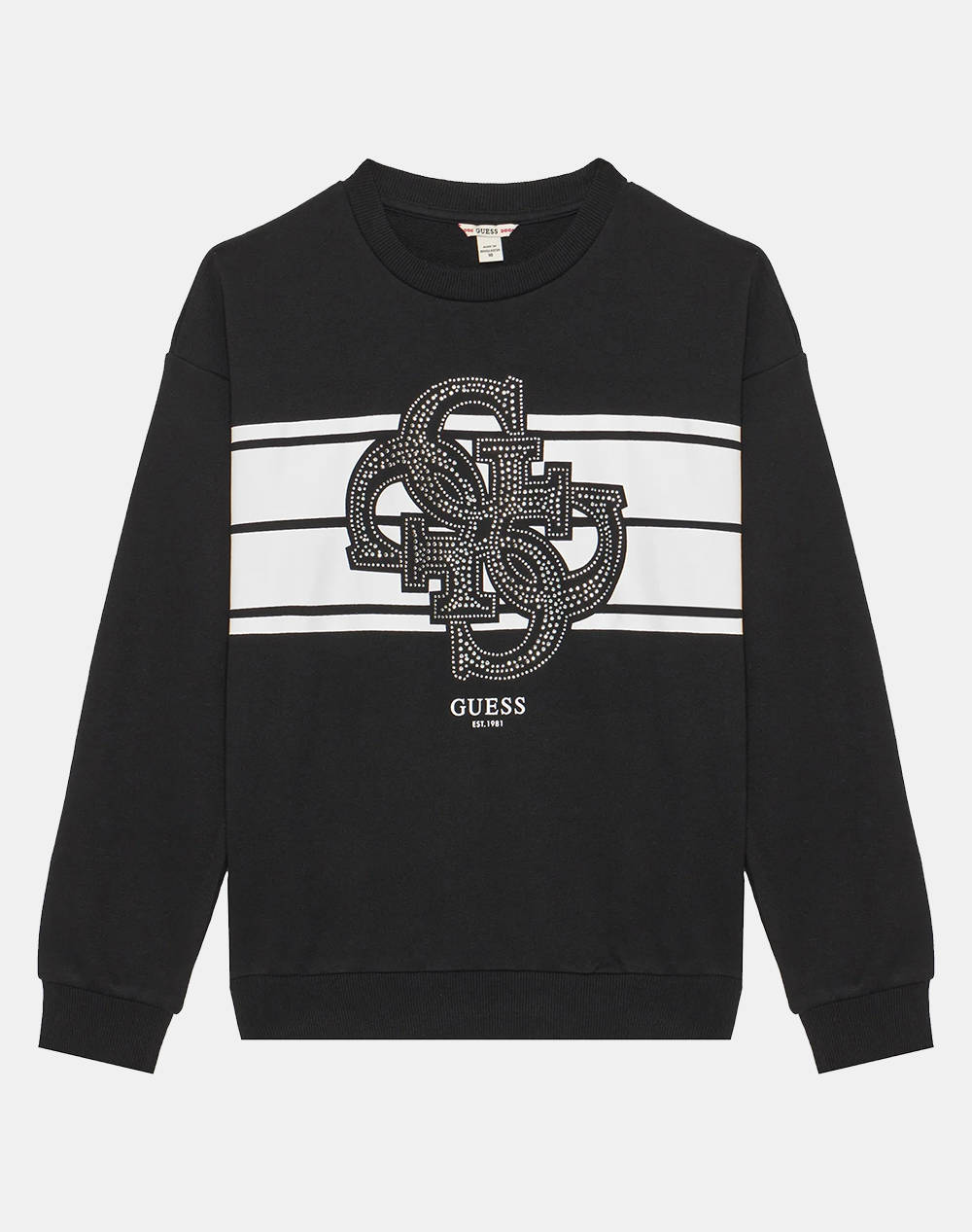 Guess Ls Active Top Sweatshirt Kids Girl Kids Girl Sportswear Top Clothing Sweatshirts Black Cotton J5Yq01Ka6R4 Jblk Female Sweatshirts Black