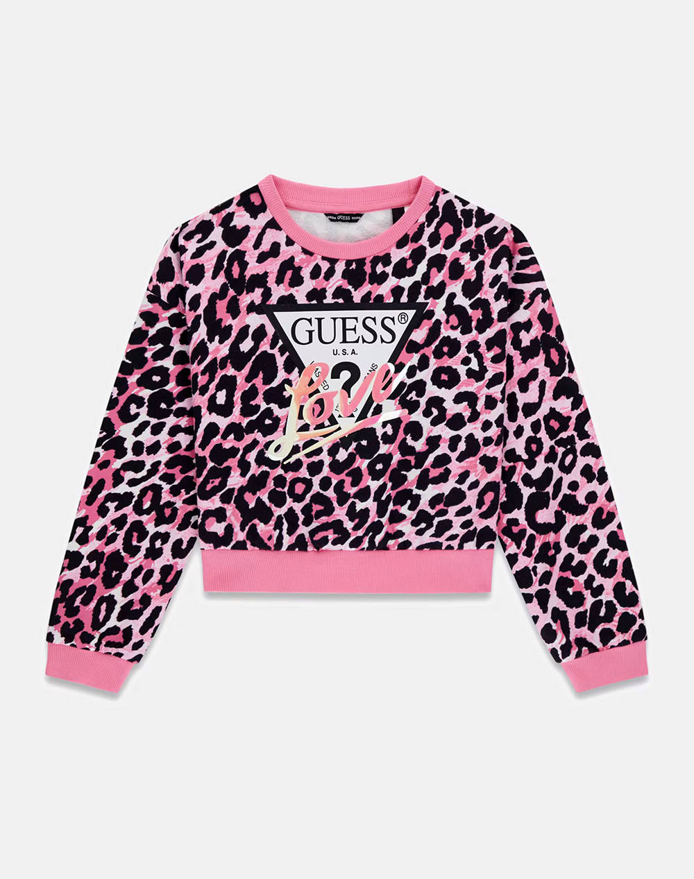Guess Crop Ls Active Top Sweatshirt Kids Girl Kids Girl Sportswear Top Clothing Sweatshirts Pink Cotton J5Yq03Ka6R4 P62Y Female Sweatshirts