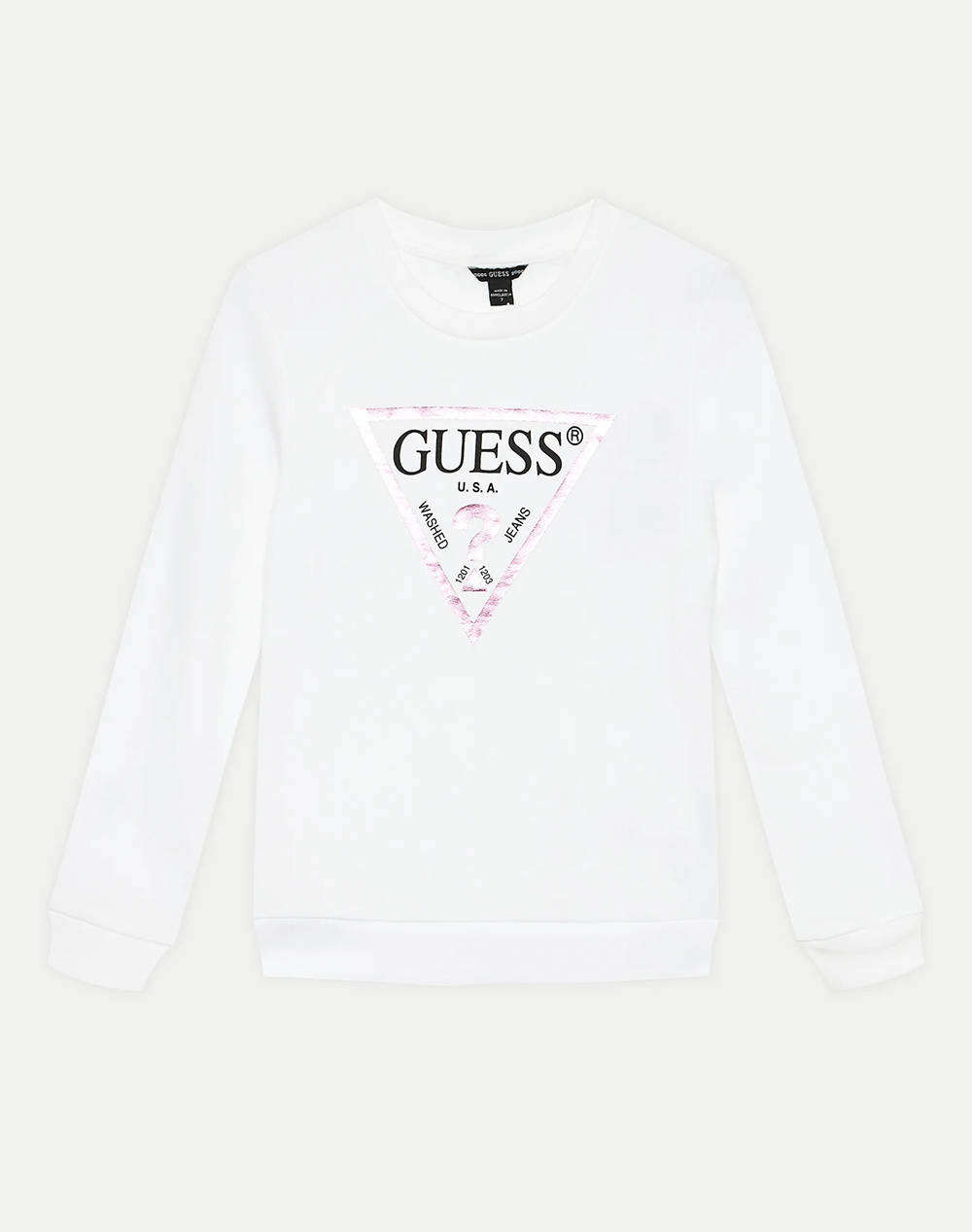 Guess Ls Activewear_Core Sweatshirt Kidsgirl Kids Girl Sportswear Top Clothing Sweatshirts White Cotton J74Q10Kaug0 G011 Female Sweatshirts