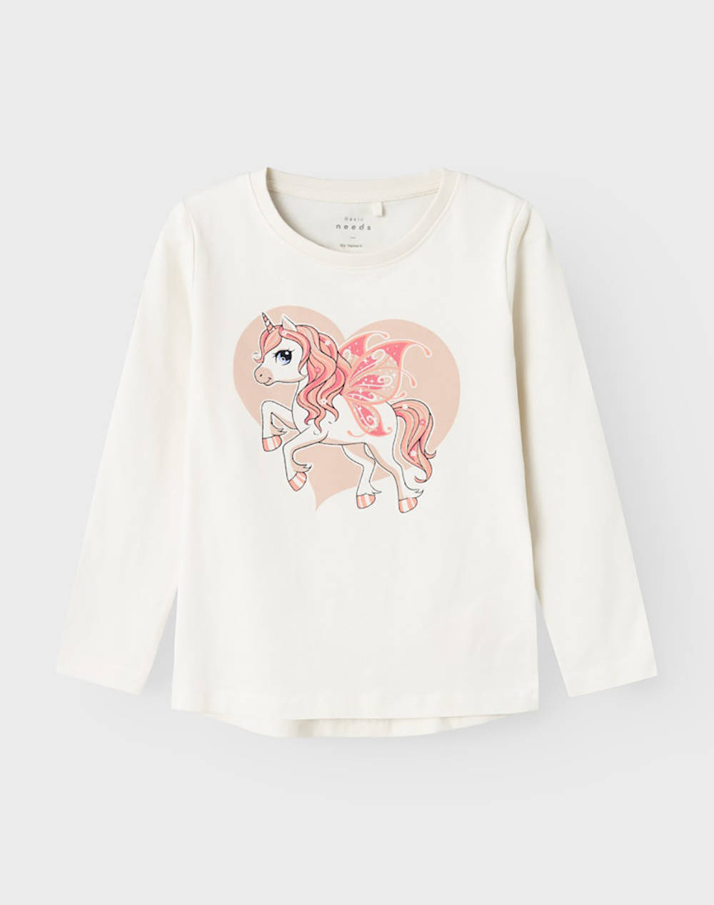 Name It Nmfvix Ls Top Kids Girl Clothes Shirts Offwhite Cotton,Elastic 13224958 Jet Streamunicorn Female Shirts