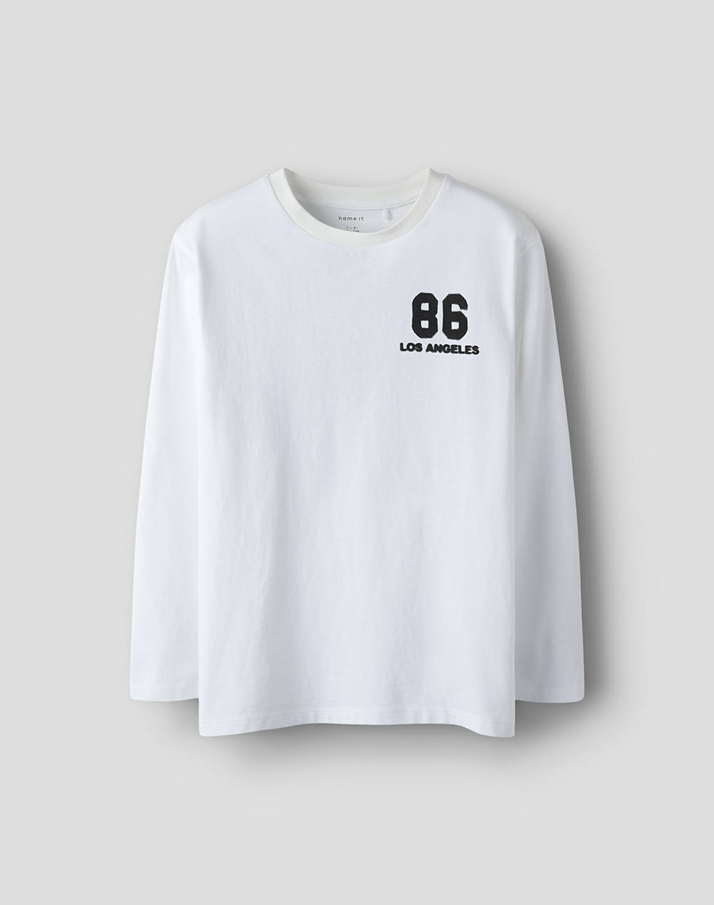 Name It Nkmlayton Ls Nreg Top Box Kids Boy Clothes T Shirts White Cotton 13246257 Bright White Male T-Shirts