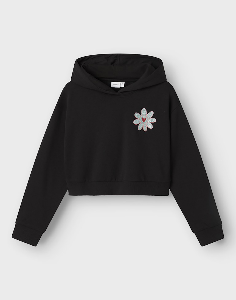 Name It Nkfkory Ls Crop Boxy Swe Wh Bru Ps Noos Παιδι Κοριτσι Αθλητικα Ανω Ενδυση Φουτερ Black Βαμβακισυνθετικο 13245156 Black Για Κορίτσι