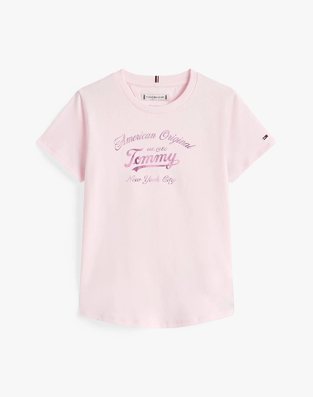 Tommy Hilfiger Tommy Script Tee Ss Kids Girl Clothes Shirts Lightpink Cotton,Synthetic Kg0Kg08636 2Y 7Y Tog Female Shirts