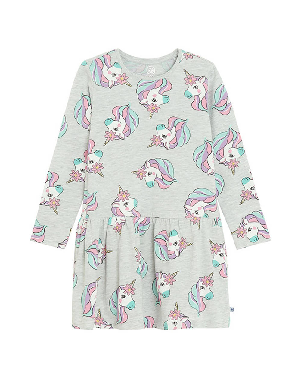Cool Club Dress L/S Girl Kids Girl Clothes Dresses Multi Cotton,Viscose Ccg3110960 Grey Female Dresses