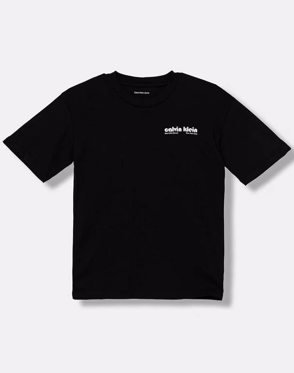 Calvin Klein Jeans Geo Ck Backprint Relaxed Tee Kids Boy Clothes T Shirts Black Cotton Ib0Ib02543 8Y 16Y Beh Male T-Shirts Black