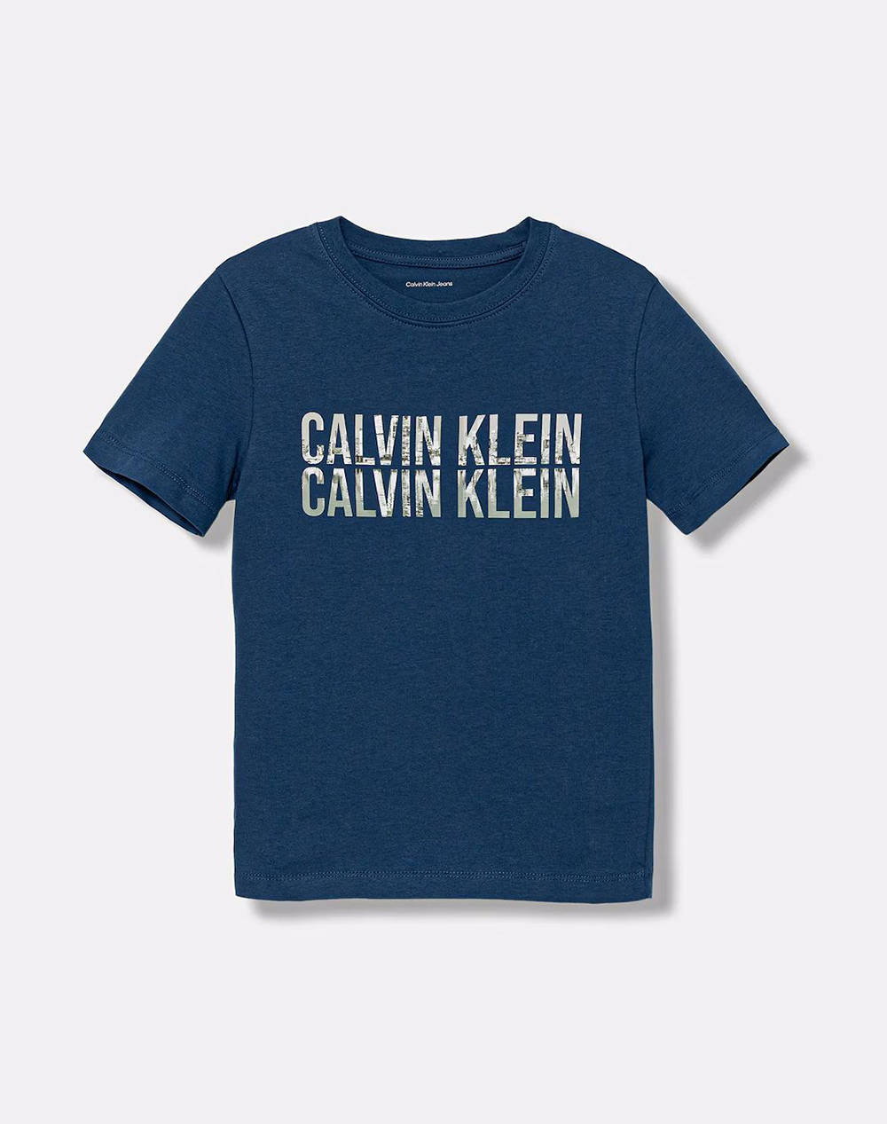 Calvin Klein Seasonal Logo Ss Tee Kids Boy Clothes T Shirts Jeanblue Cotton Ib0Ib02530 8Y 16Y C3I Male T-Shirts Blue