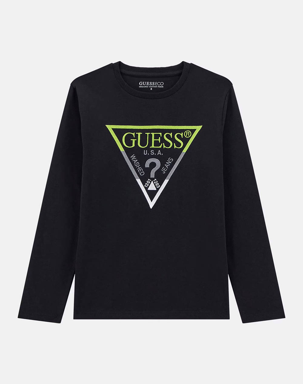 Guess Ls T Shirt Kids Boy Kids Boy Clothes T Shirts Black Cotton L5Yi06K8Hm4 Jblk Male T-Shirts Black