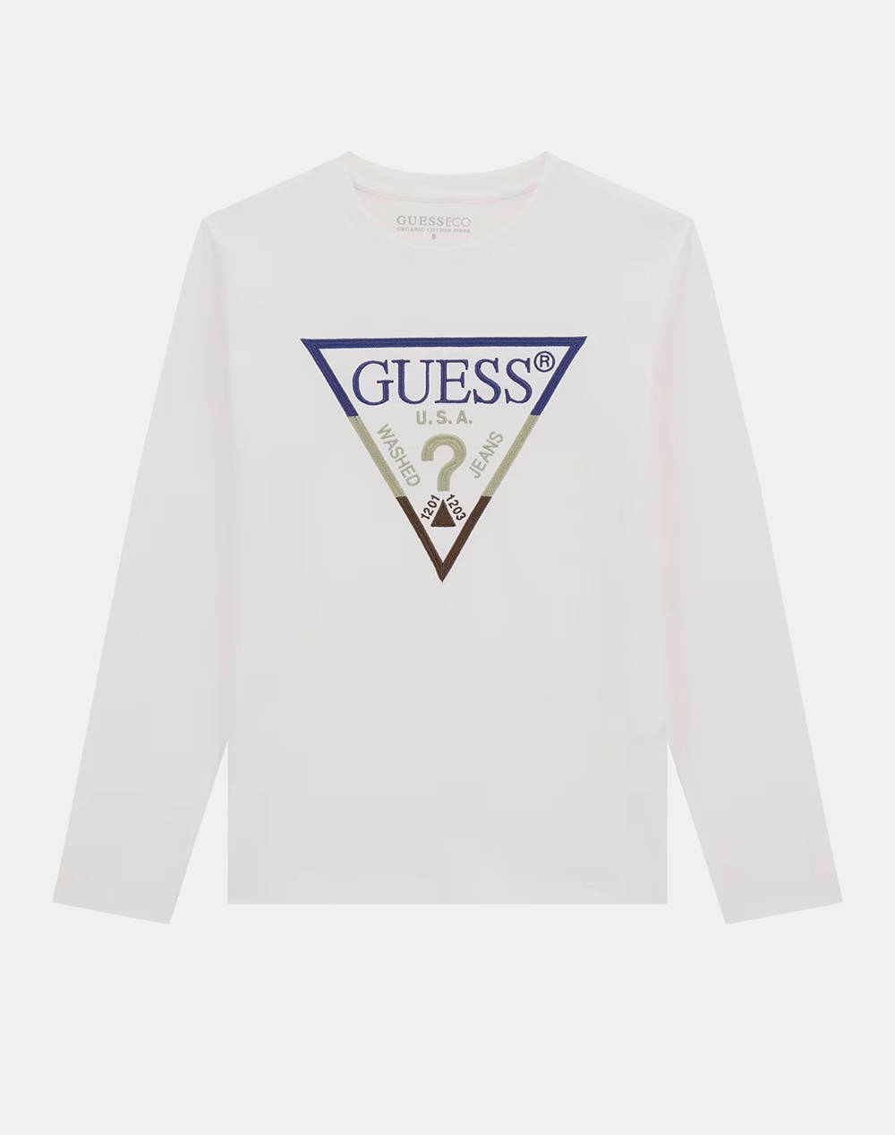 Guess Ls T Shirt Kids Boy Kids Boy Clothes T Shirts White Cotton L5Yi06K8Hm4 G011 Male T-Shirts