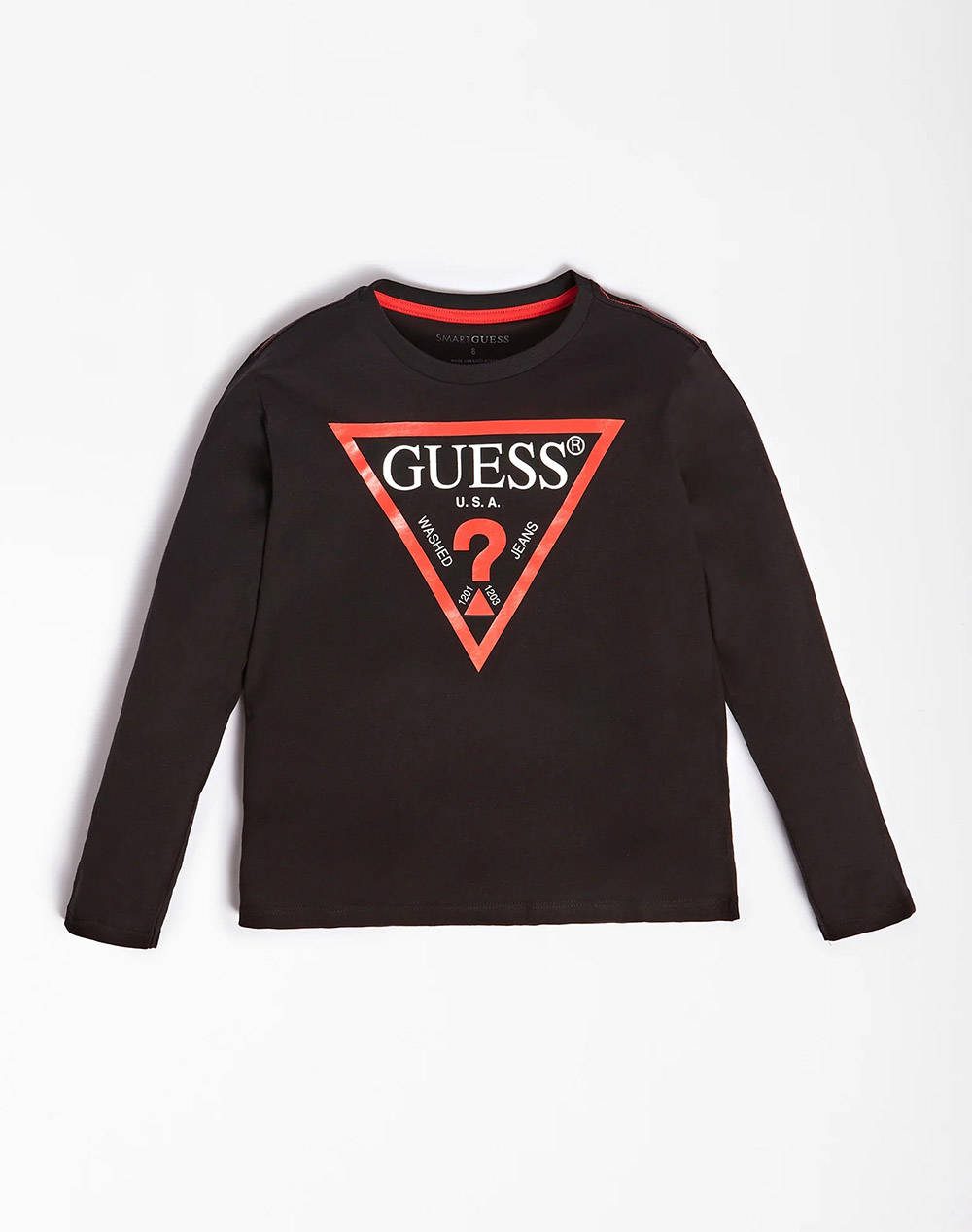 Guess Ls T Shirt_Core Bangladesh Kids Boy Kids Boy Clothes T Shirts Black Cotton L84I29K8Hm0 Jblk Male T-Shirts Black