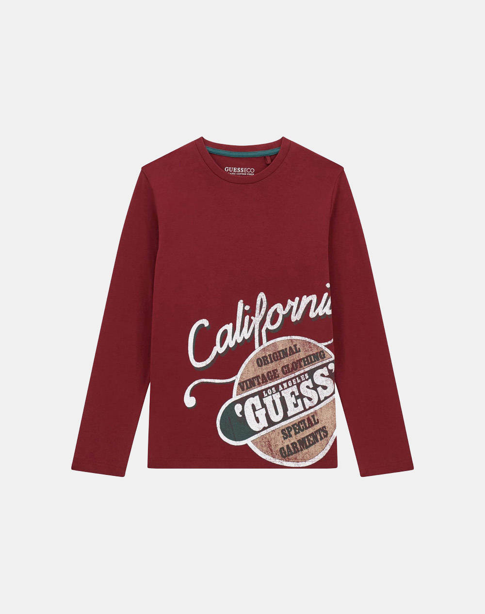 Guess Ls T Shirt Kids Boy Kids Boy Clothes T Shirts Darkred Cotton L5Yi26K8Hm4 G577 Male T-Shirts