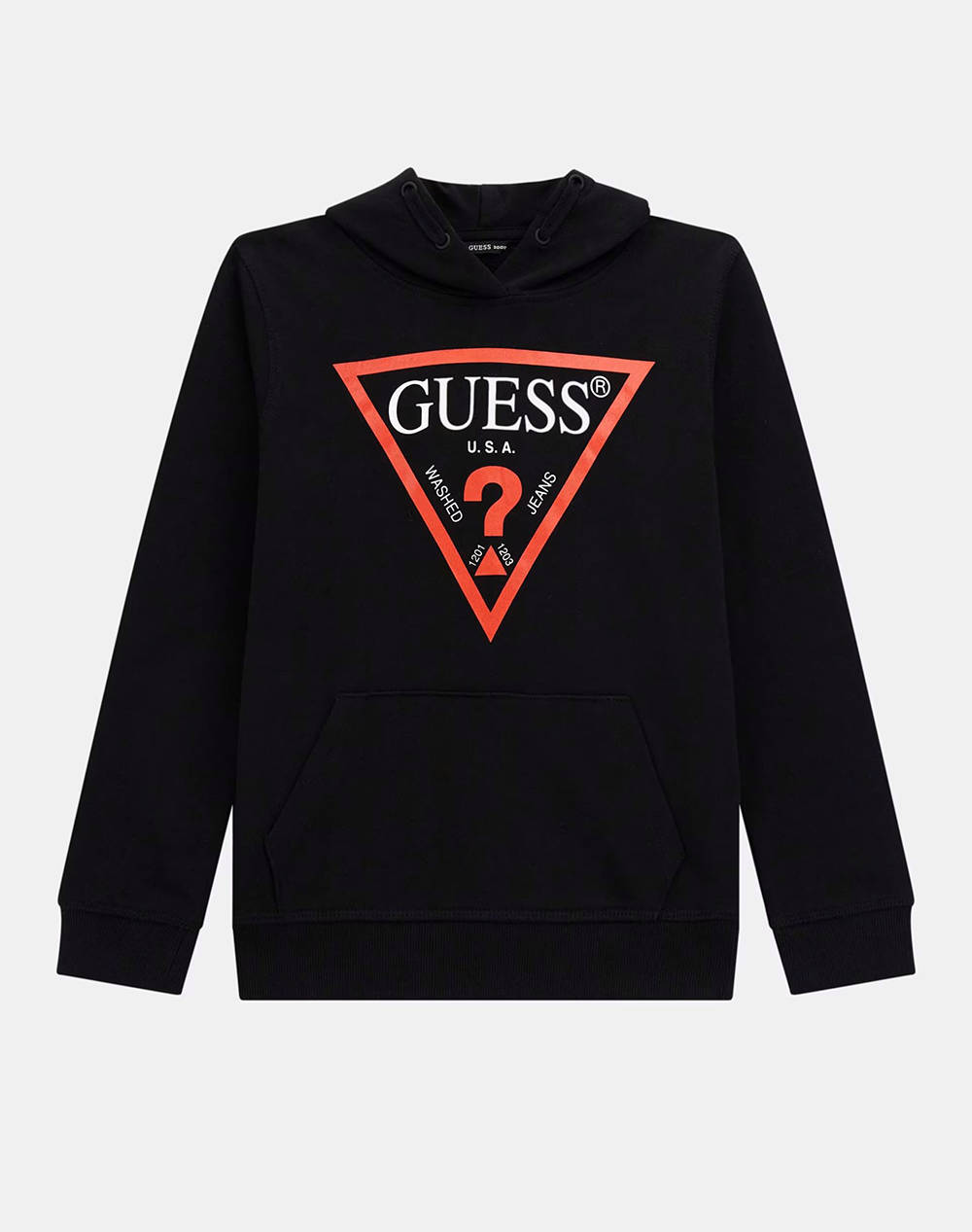 Guess Hooded Fleece_Core Sweatshirt Kids Boy Kids Boy Clothes T Shirts Black Cotton L92Q09Kaug0 Jblk Male T-Shirts Black