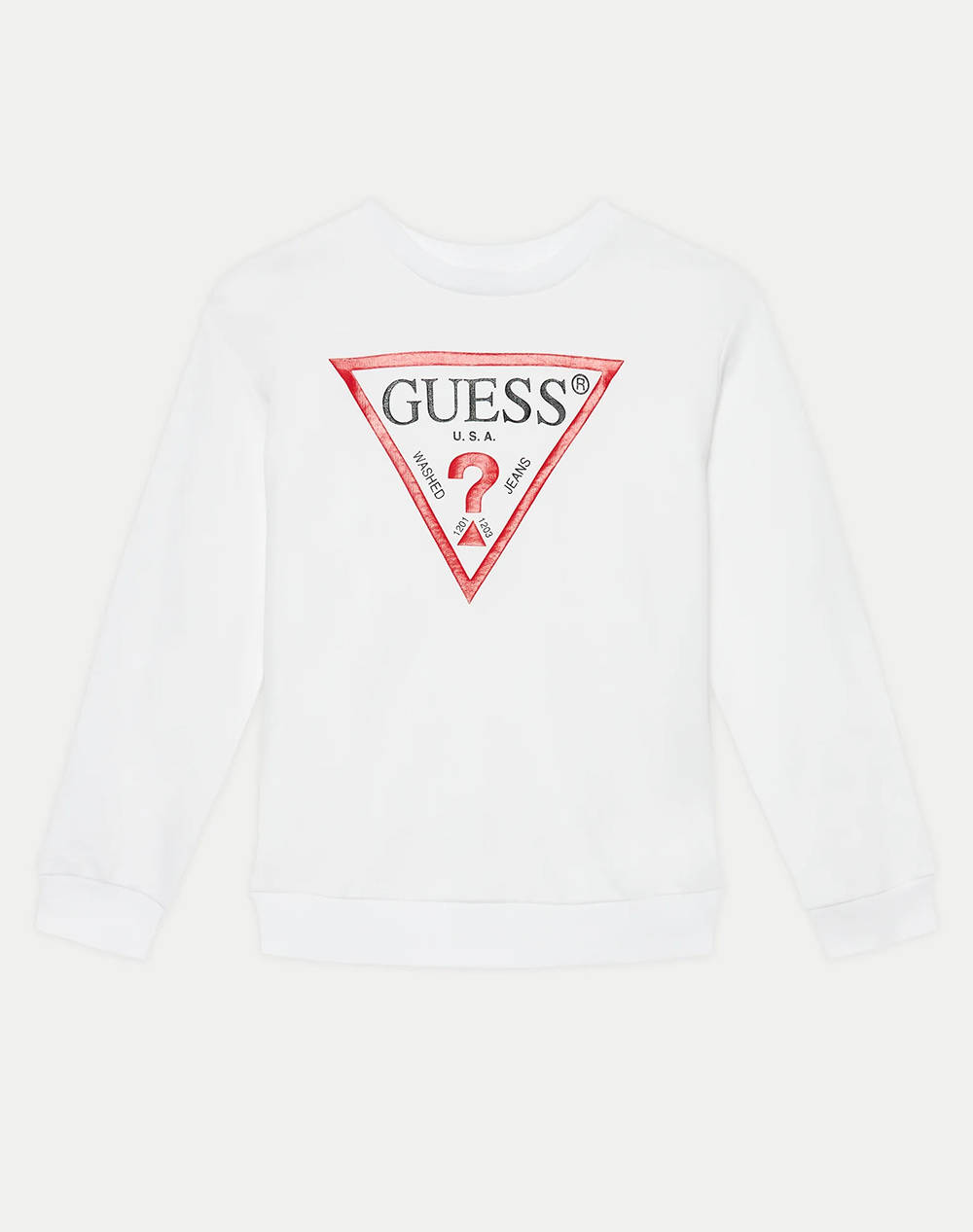 Guess Ls Fleece_Core Sweatshirt Kids Boy Kids Boy Clothes T Shirts White Cotton L73Q09Kaug0 G011 Male T-Shirts