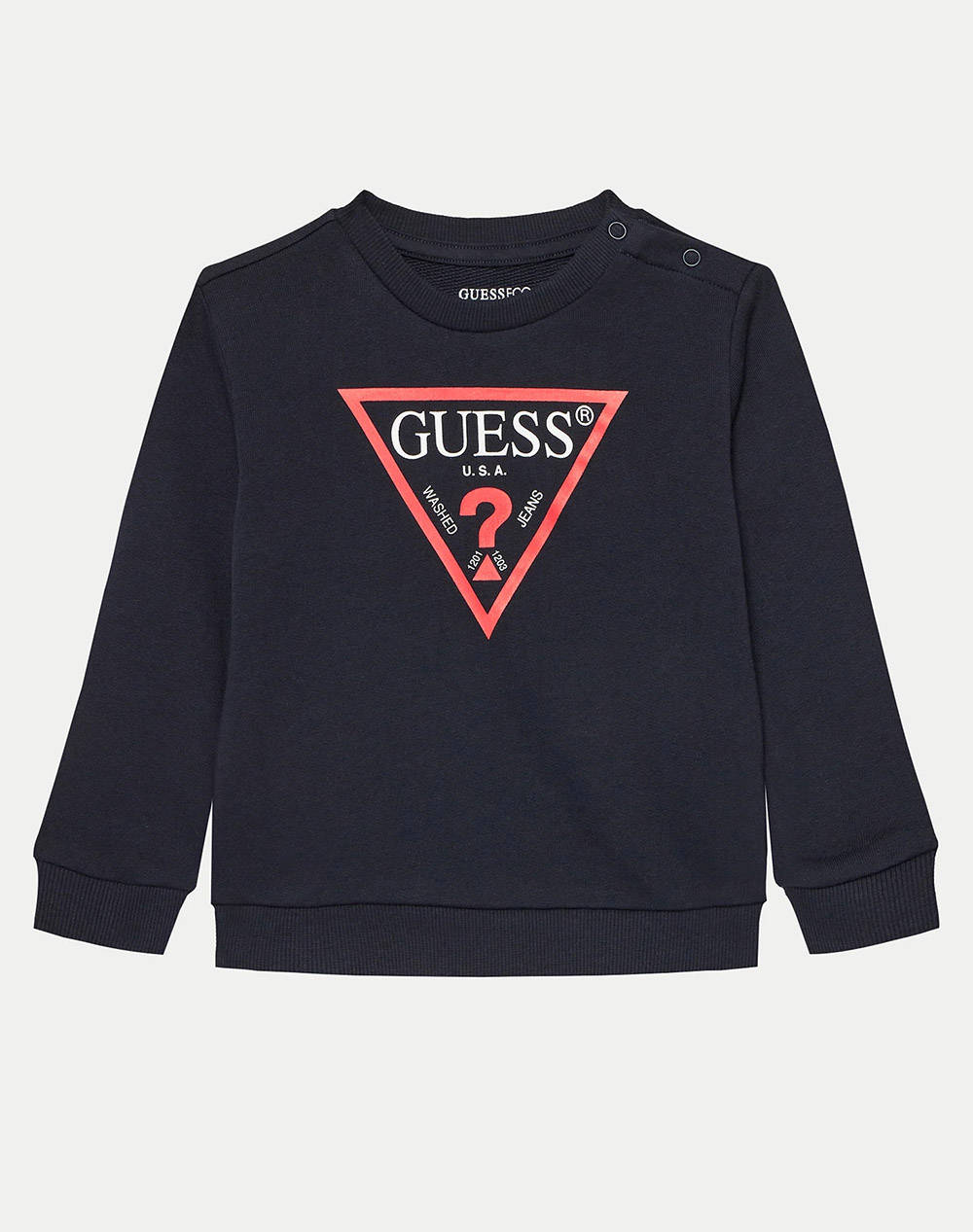 Guess Ls Fleece_Core Sweatshirt Kids Boy Kids Boy Clothes T Shirts Darkblue Cotton N73Q10Kaug0 G7V2 Male T-Shirts Blue
