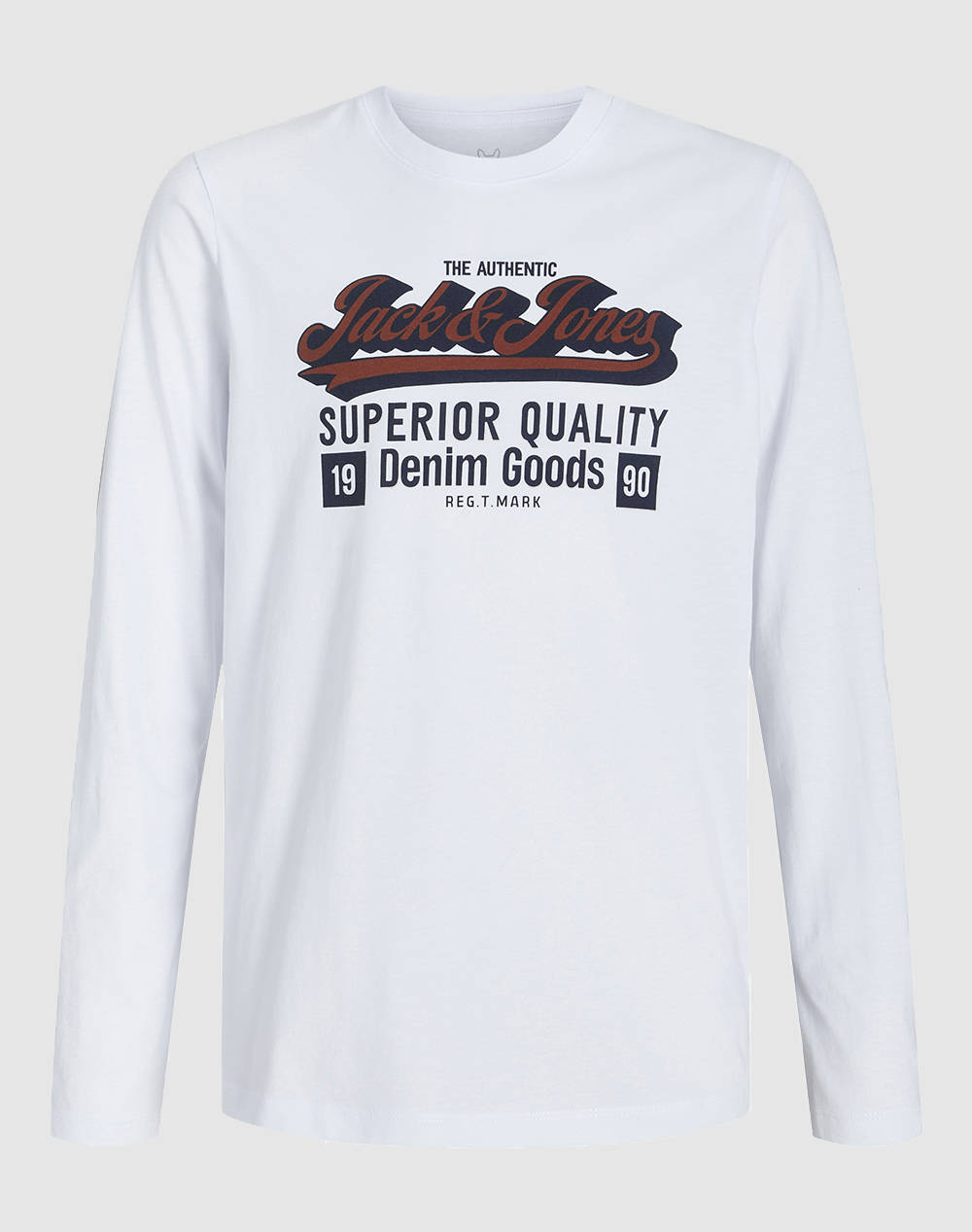 Jack&Jones Jelogo Tee Ls O Nec 2 Col Aw25 Noos Jnr Kids Boy Clothes T Shirts White Cotton 12280078 Cloud Dancer Male T-Shirts