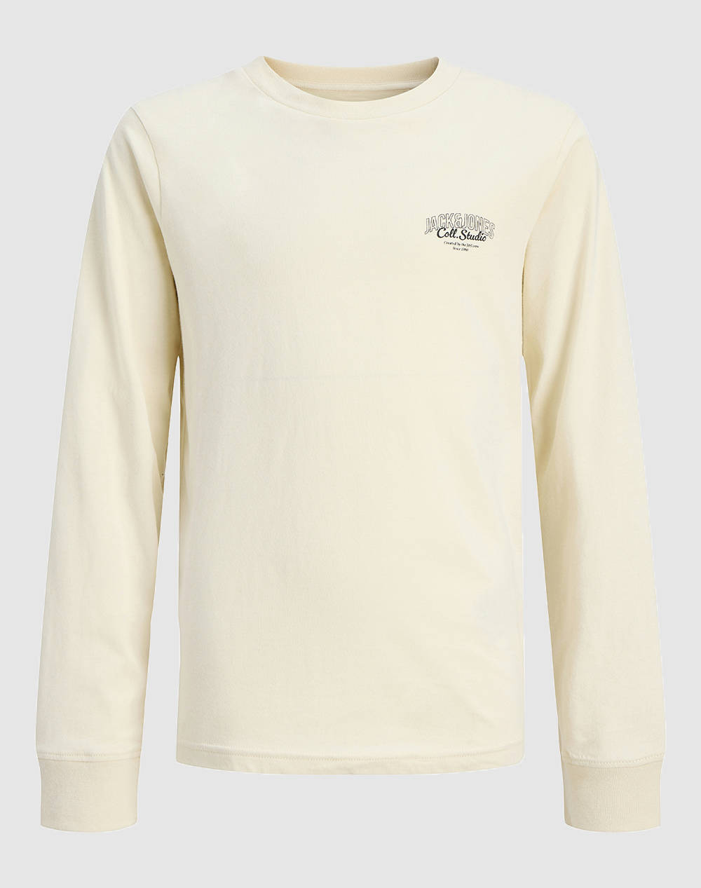 Jack&Jones Jjmakoto Tee Ls Crew Neck Jnr Kids Boy Clothes T Shirts Cream Cotton 12279650 Antique White Male T-Shirts