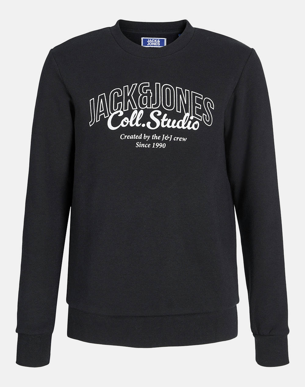 Jack&Jones Jjmakoto Sweat Crew Neck Jnr Kids Boy Clothes T Shirts Black Cotton,Synthetic 12279444 Blackbig Print Male T-Shirts Black