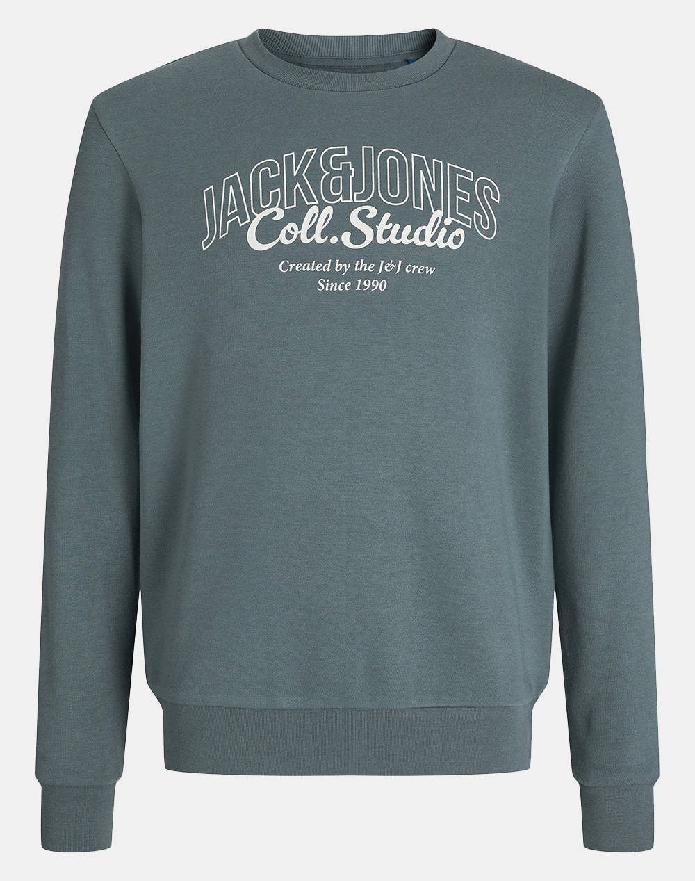 Jack&Jones Jjmakoto Sweat Crew Neck Jnr Kids Boy Clothes T Shirts Petrol Cotton,Synthetic 12279444 Stormy Weatherbig Print Male T-Shirts