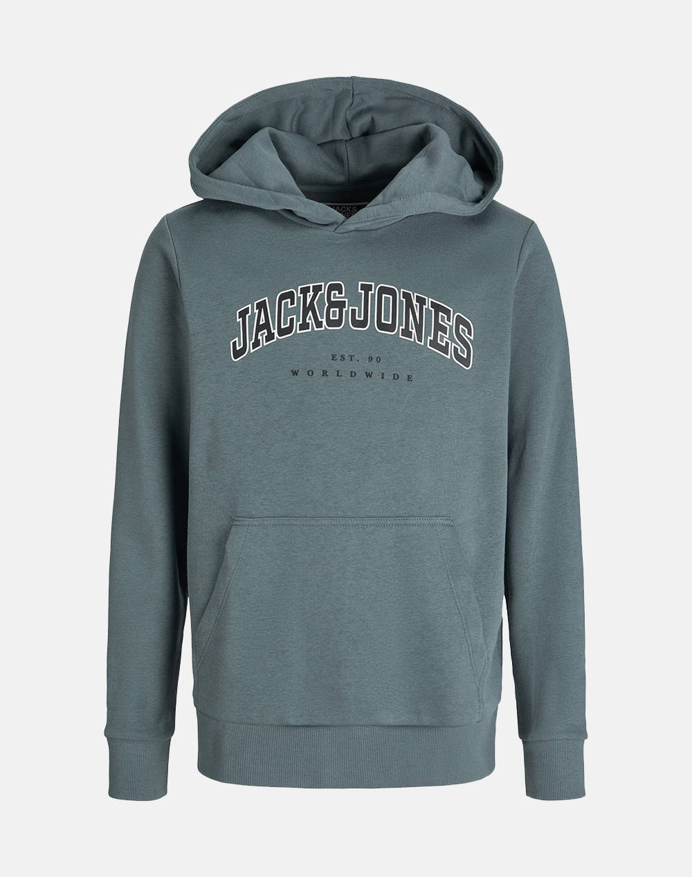 Jack&Jones Jjecaleb Varsity Sweat Hood Noos Jnr Kids Boy Clothes T Shirts Gray Cotton,Synthetic 12259564 Stormy Weather Male T-Shirts