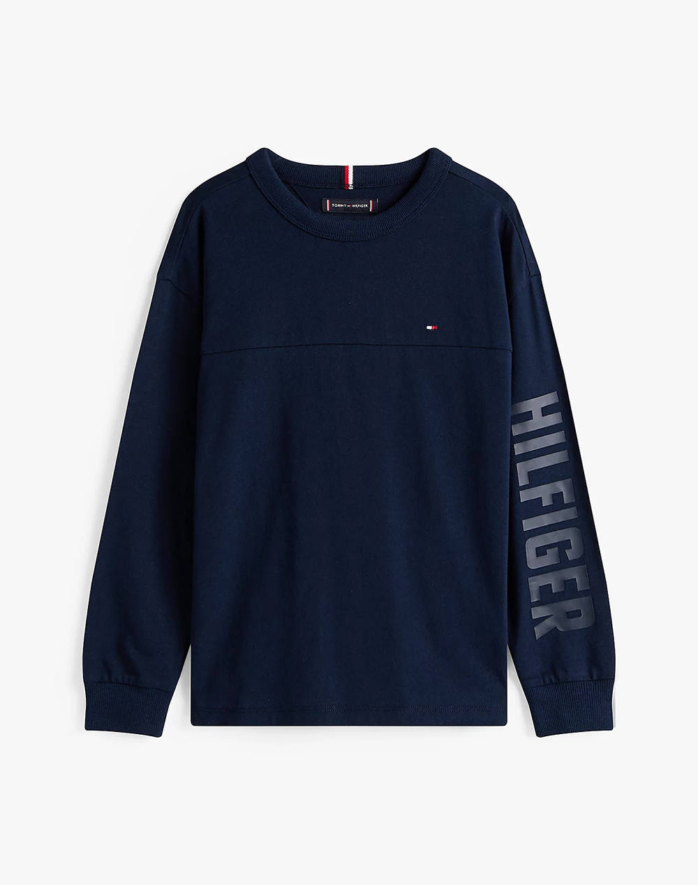 Tommy Hilfiger Hilfiger Sleeve Graphic Tee Ls Kids Boy Clothes T Shirts Darkblue Cotton Kb0Kb09845 8Y 16Y C1G Male T-Shirts Blue