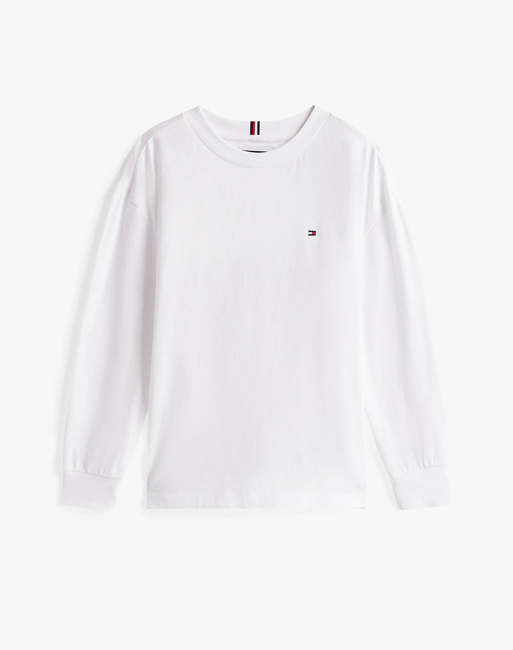 Tommy Hilfiger Essential T Shirt Ls Kids Boy Clothes T Shirts White Cotton Kb0Kb09846 2Y 7Y Ybr Male T-Shirts