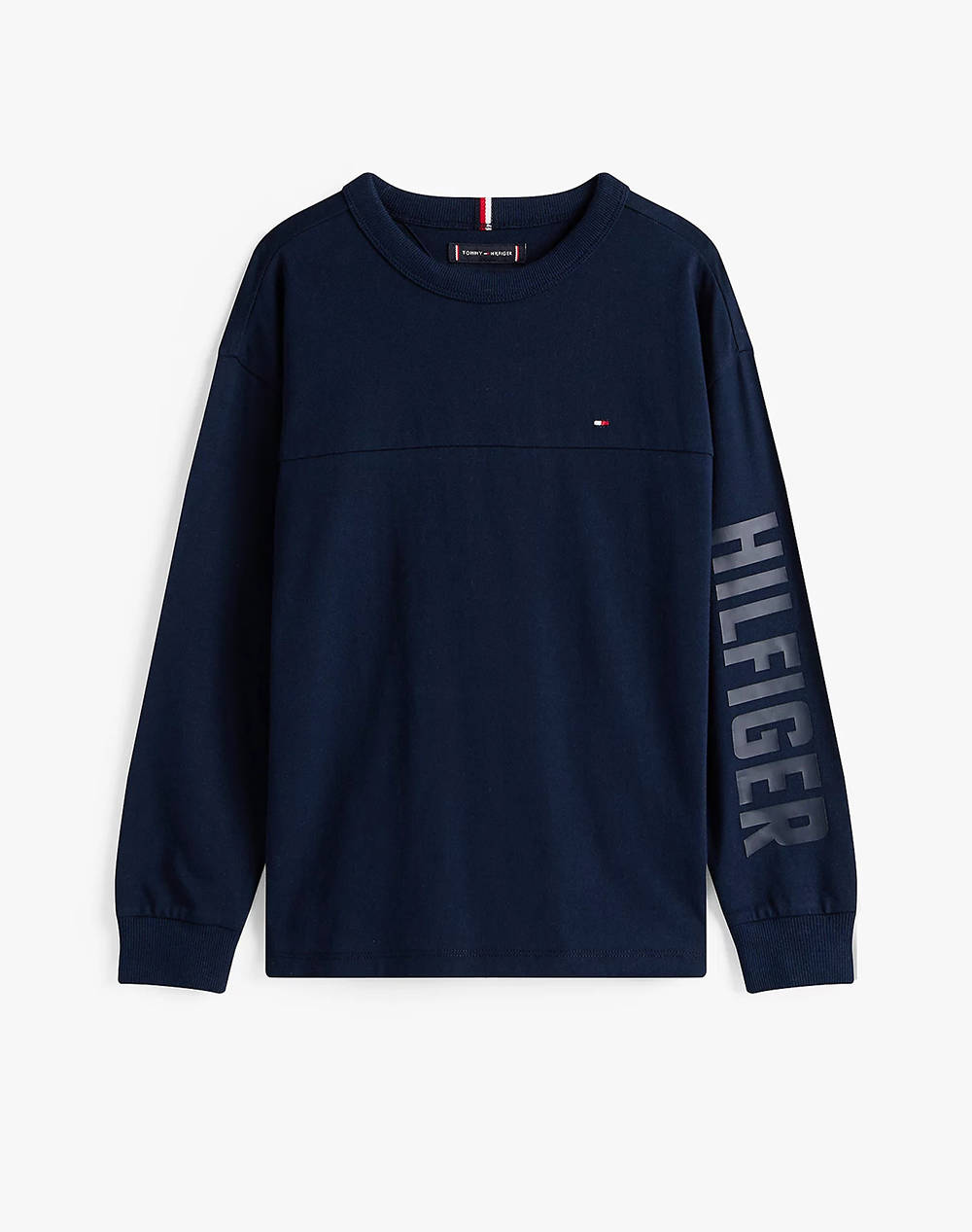 Tommy Hilfiger Hilfiger Sleeve Graphic Tee Ls Kids Boy Clothes T Shirts Darkblue Cotton Kb0Kb09845 3Y 7Y C1G Male T-Shirts Blue