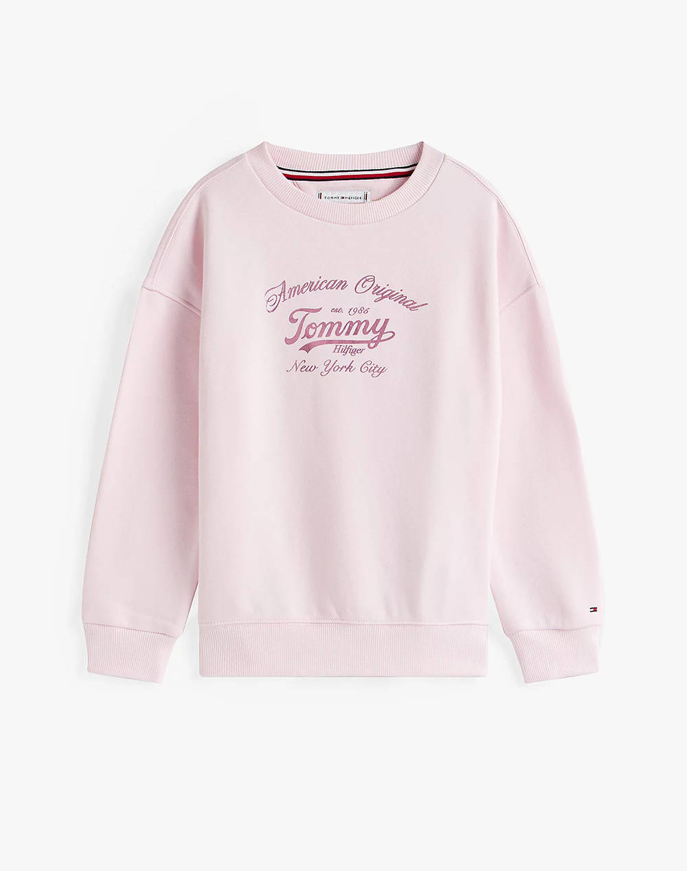 Tommy Hilfiger Tommy Script Sweatshirt Kids Girl Sportswear Top Clothing Sweatshirts Lightpink Cotton,Synthetic Kg0Kg08683 2Y 7Y Tog Female