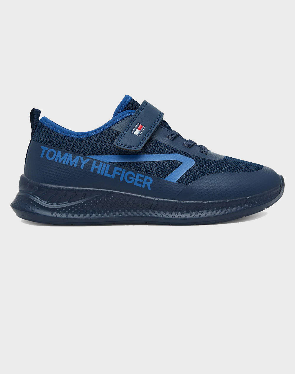 Tommy Hilfiger Low Cut Lace Up/Velcro Sneaker Kids Boy Shoes Sneakers Blue Synthetic T1B9 34110 1843 30 35 800 Male Sneakers Blue