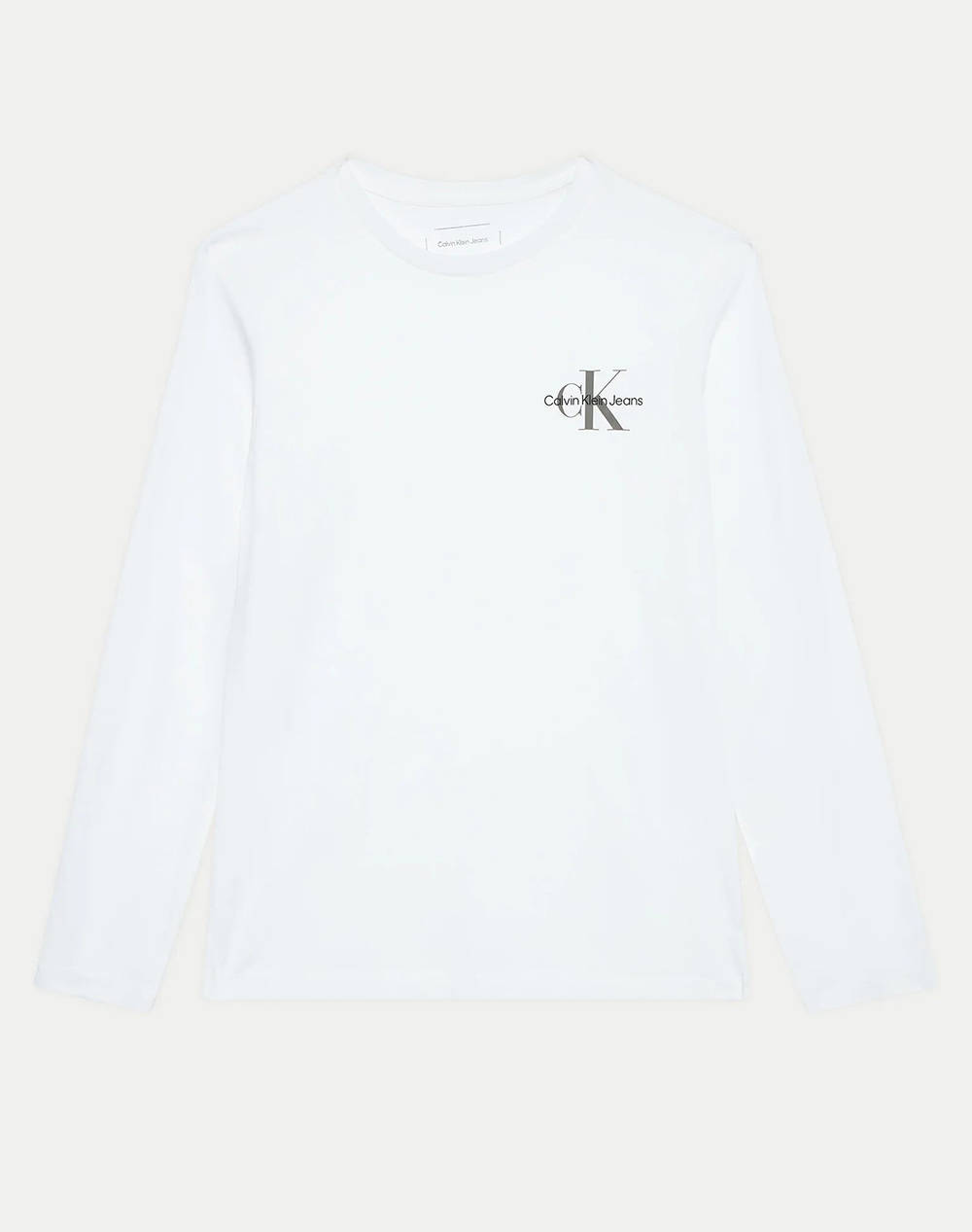 Calvin Klein Jeans Chest Monologo Ls T Shirt Kids Boy Clothes T Shirts White Cotton Iu0Iu00677 8Y 16Y Yaf Unisex T-Shirts