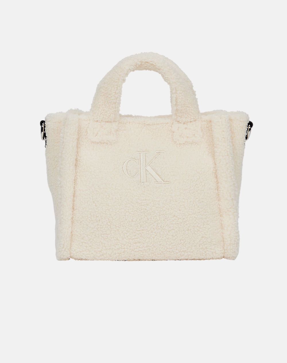 Calvin Klein Teddy Tote Bag (Dimensions: 23 X 21 X 10Cm.) Kids Accessories Bags & Backpacks Ecru Fabric Iu0Iu00355 Pgb Female Bags & Backpacks