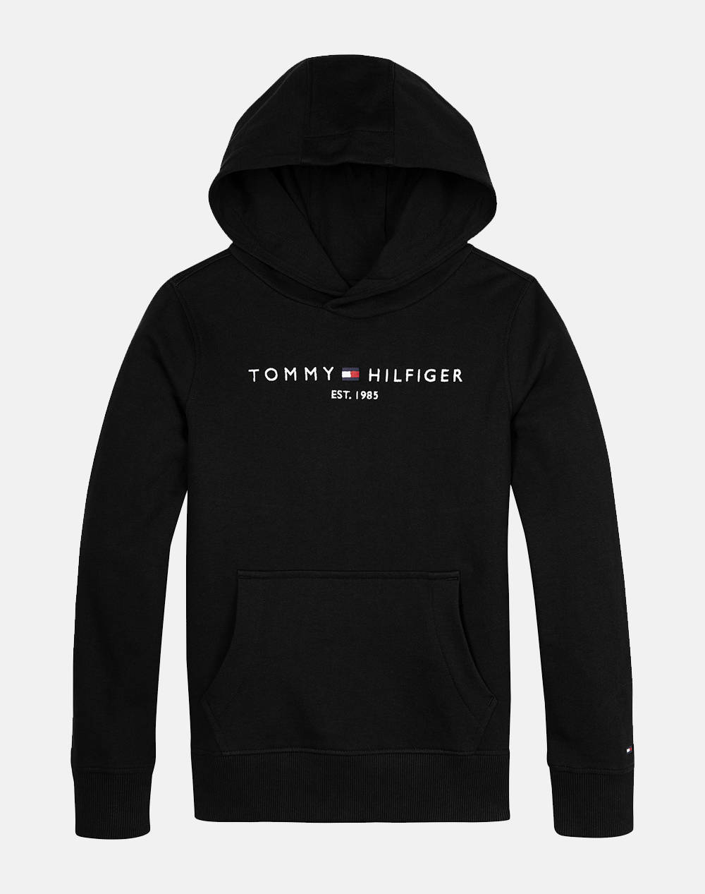 Tommy Hilfiger Essential Hoodie Kids Boy Clothes T Shirts Black Cotton Ks0Ks00213 8Y 16Y Bds Unisex T-Shirts Black