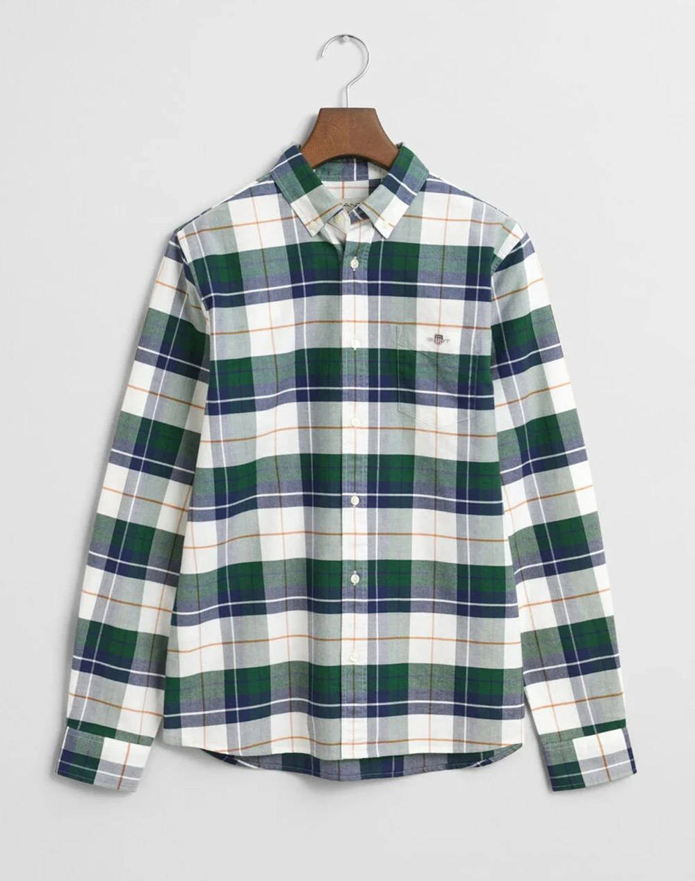 Gant Oxford Checked Shirt Ls Kids Girl Clothes Shirts Green Cotton 3G930498 338 Unisex Shirts Green