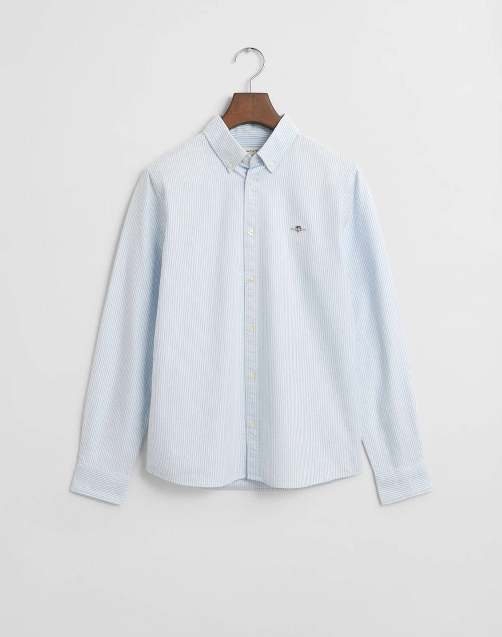 Gant Oxford Ss Striped B.D. Shirt Kids Girl Clothes Shirts Lightblue Cotton 3G930478 468 Unisex Shirts Blue