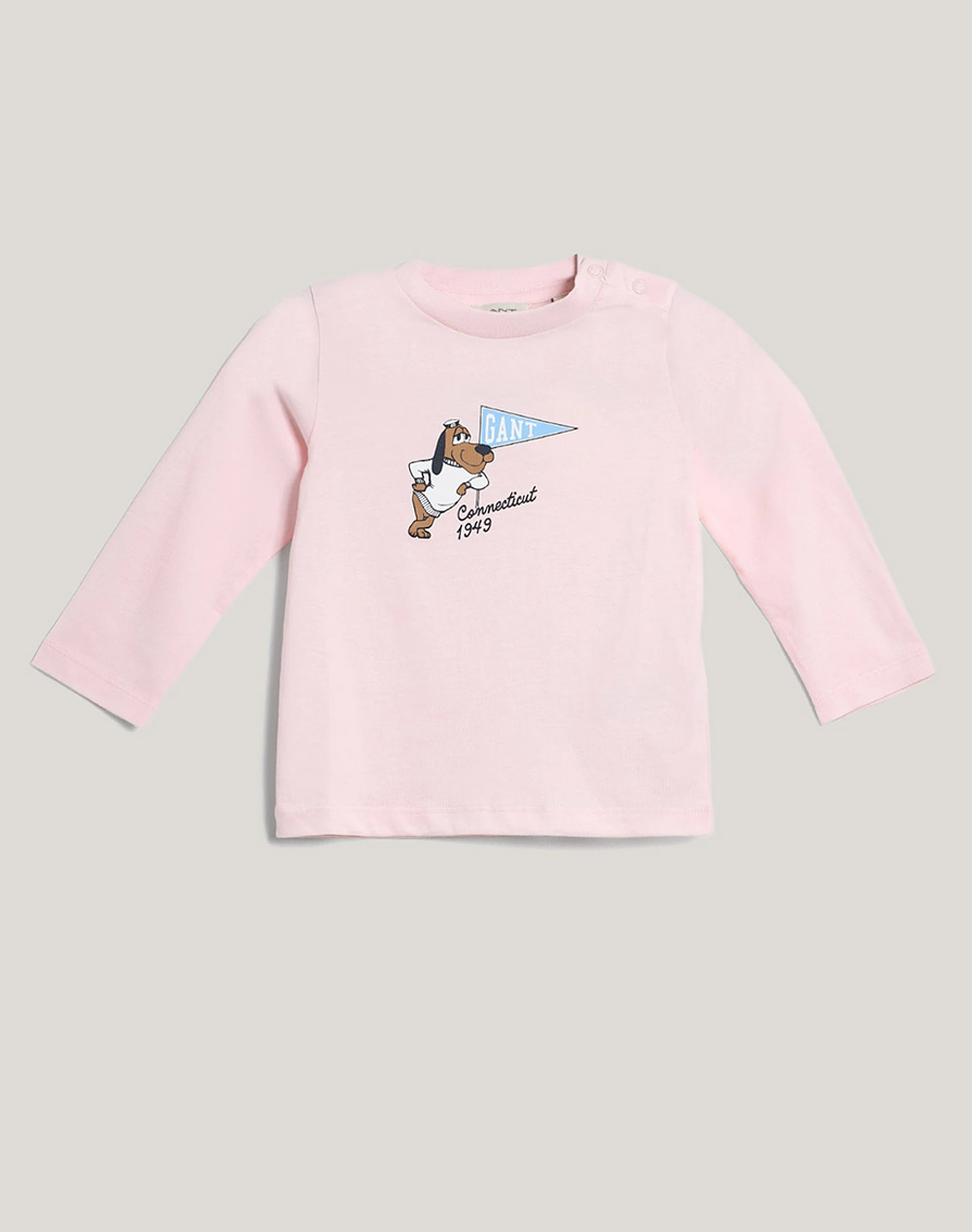Gant Graphic Ls T Shirt Kids Girl Clothes Baby Lightpink Cotton 3G505212 632 Unisex Baby