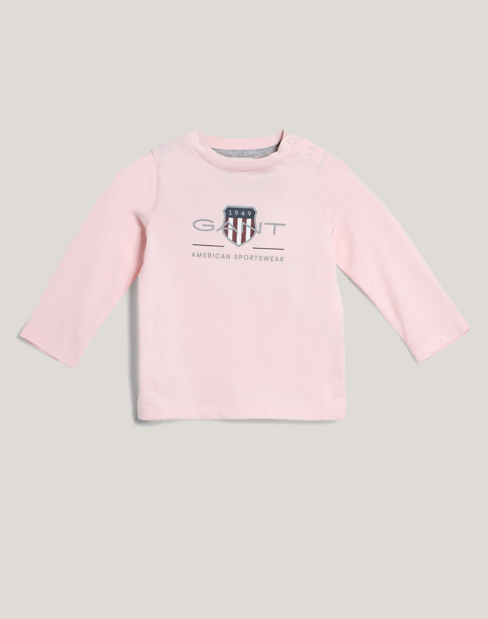 Gant Archive Sheild Ls T Shirt Kids Girl Clothes Baby Lightpink Cotton 3G505185 632 Unisex Baby