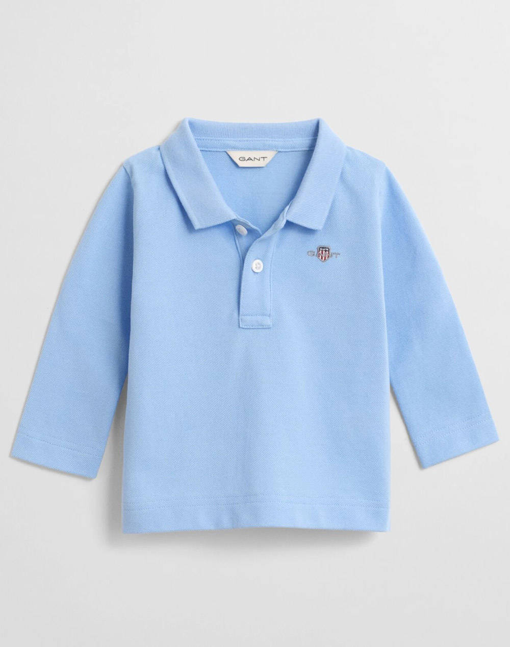 Gant Shield Pique Ls Rugger Shirt Kids Girl Clothes Baby Lightblue Cotton 3G505177 468 Unisex Baby Blue
